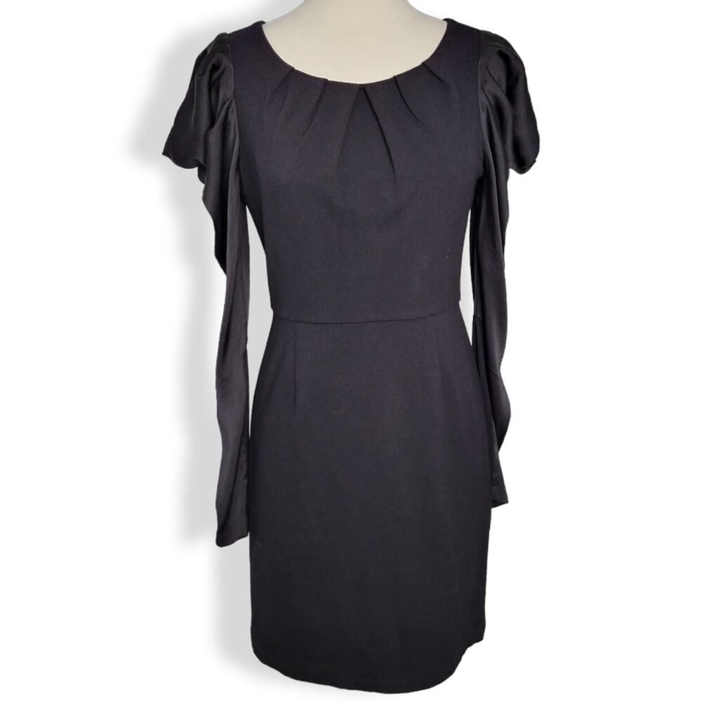 Bcbgmaxazria Puff Sleeve Long Sleeve Sheath Dress Black Size 6